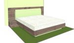 Легло с мехзнизъм от пдч в зелено и дървесен декор